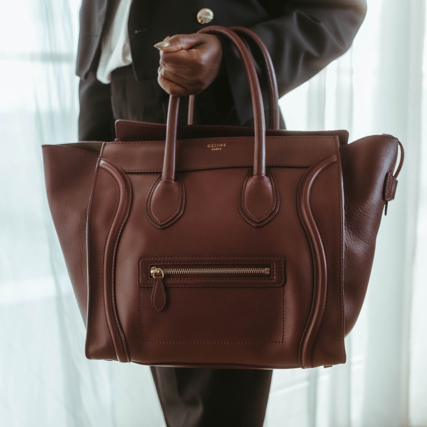 Celine Luggage Mini Shopper Leather