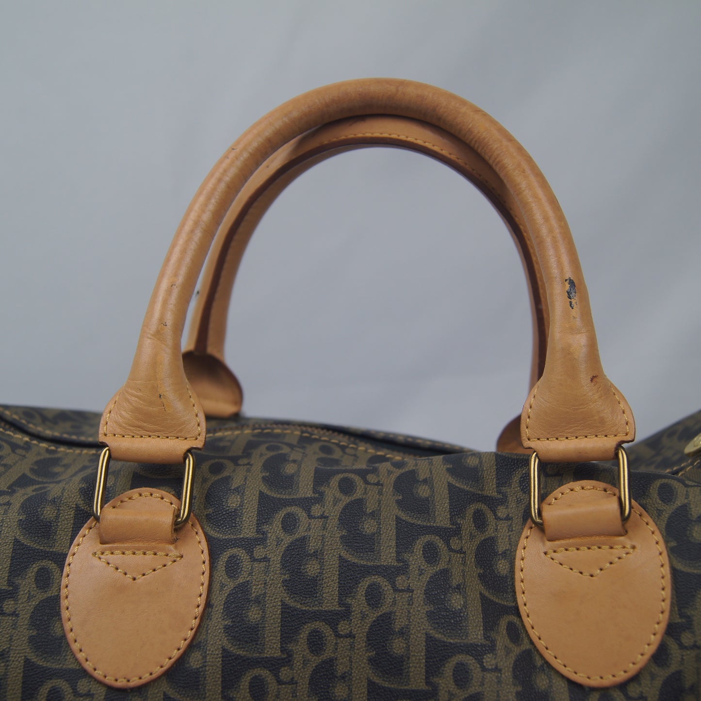 Christian Dior Trotter Canvas Boston Bag PVC Black