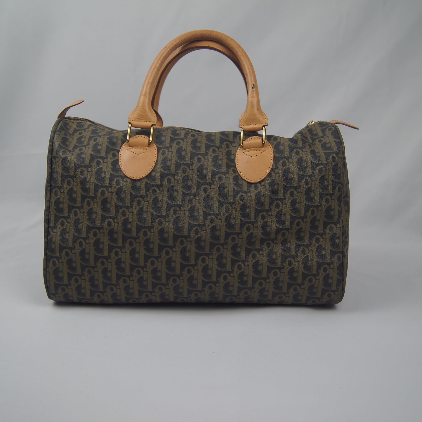 Christian Dior Trotter Canvas Boston Bag PVC Black