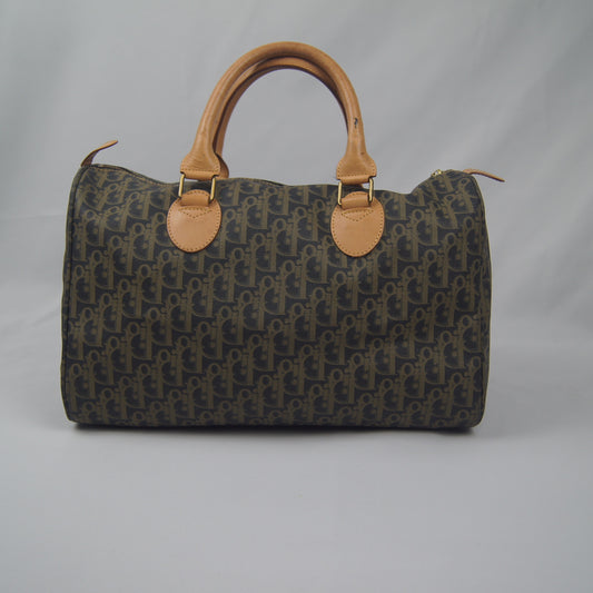 Christian Dior Trotter Canvas Boston Bag PVC Black