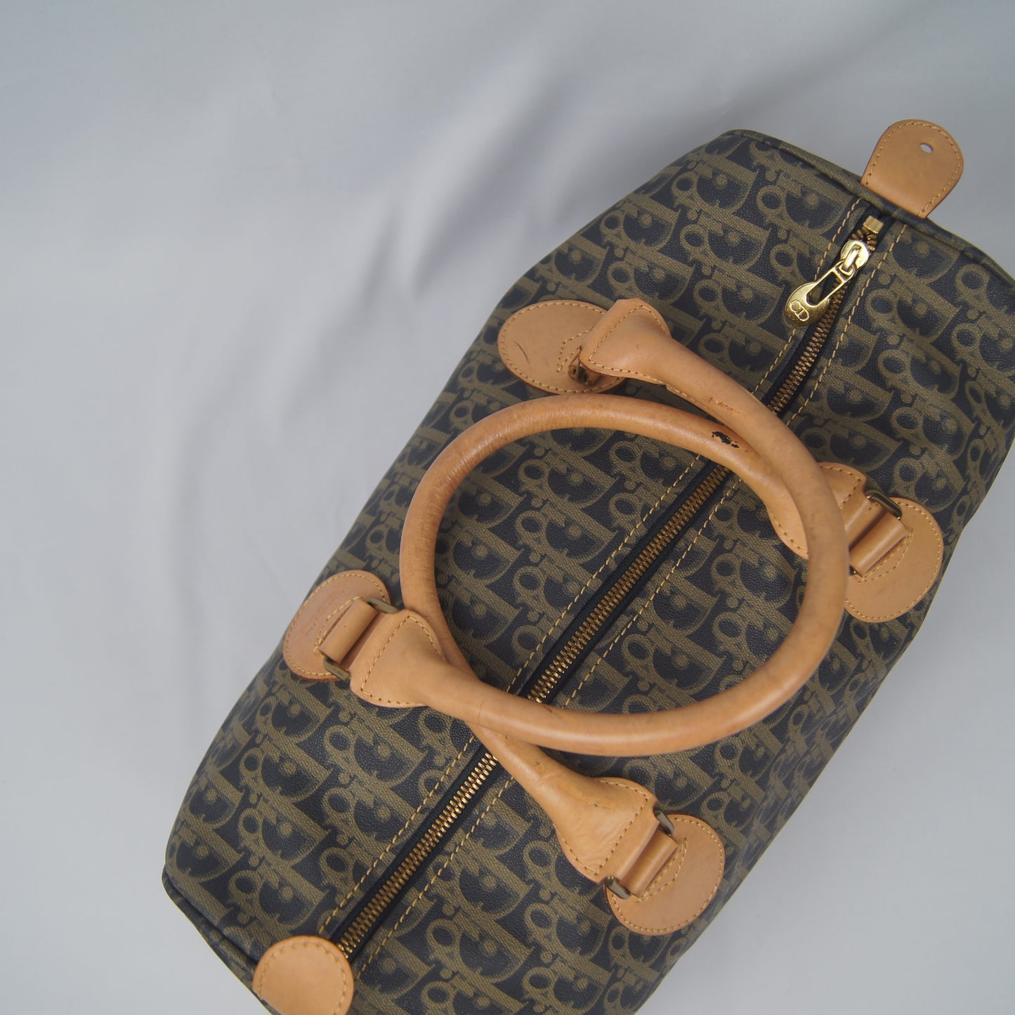 Christian Dior Trotter Canvas Boston Bag PVC Black