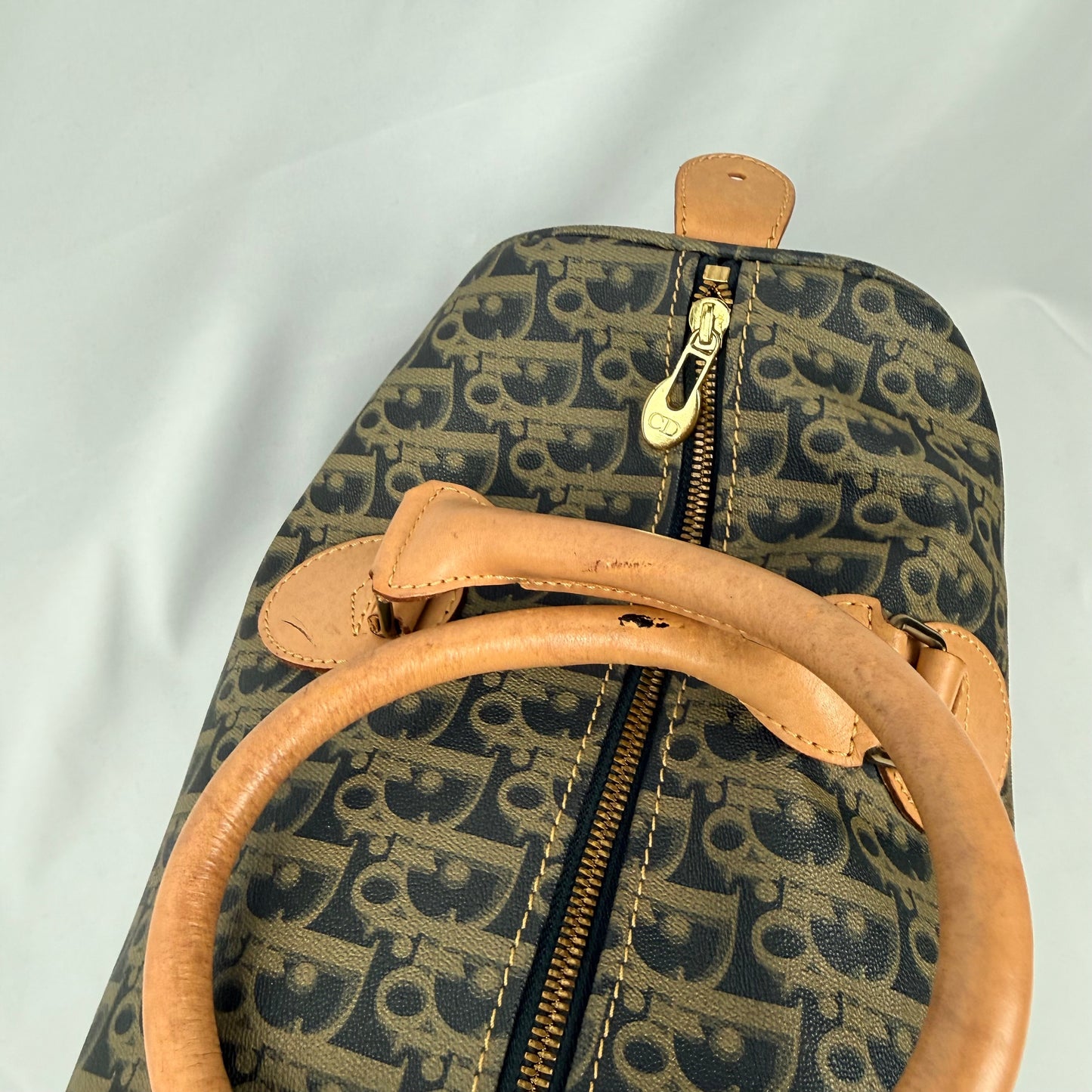 Christian Dior Trotter Canvas Boston Bag PVC Black