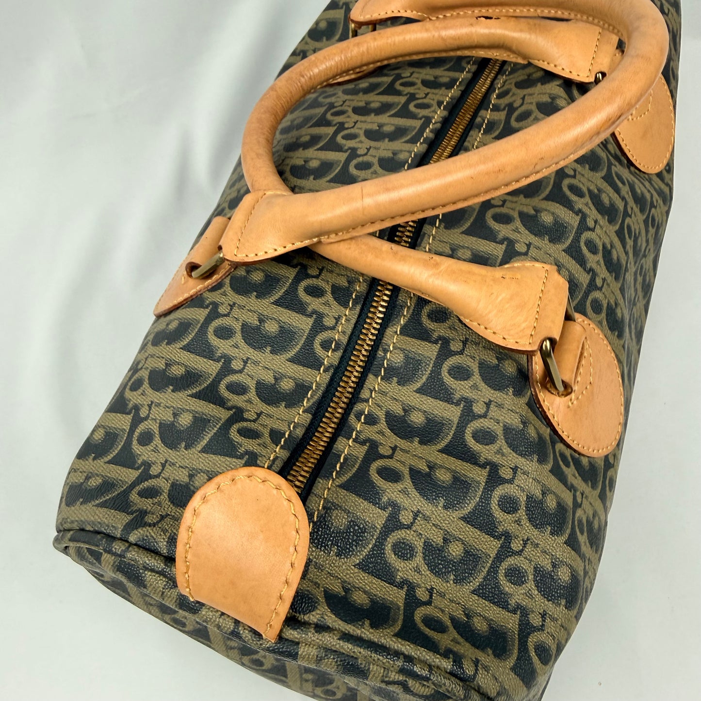 Christian Dior Trotter Canvas Boston Bag PVC Black