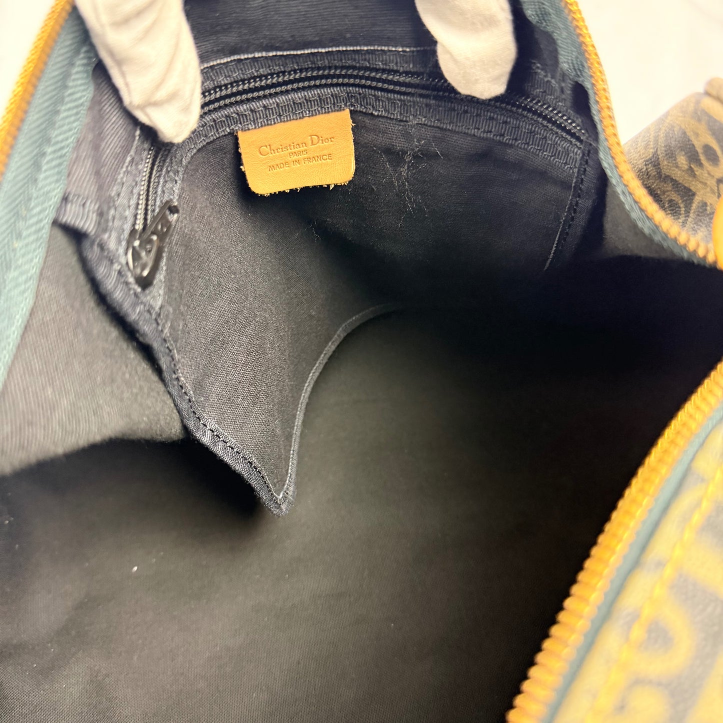 Christian Dior Trotter Canvas Boston Bag PVC Black