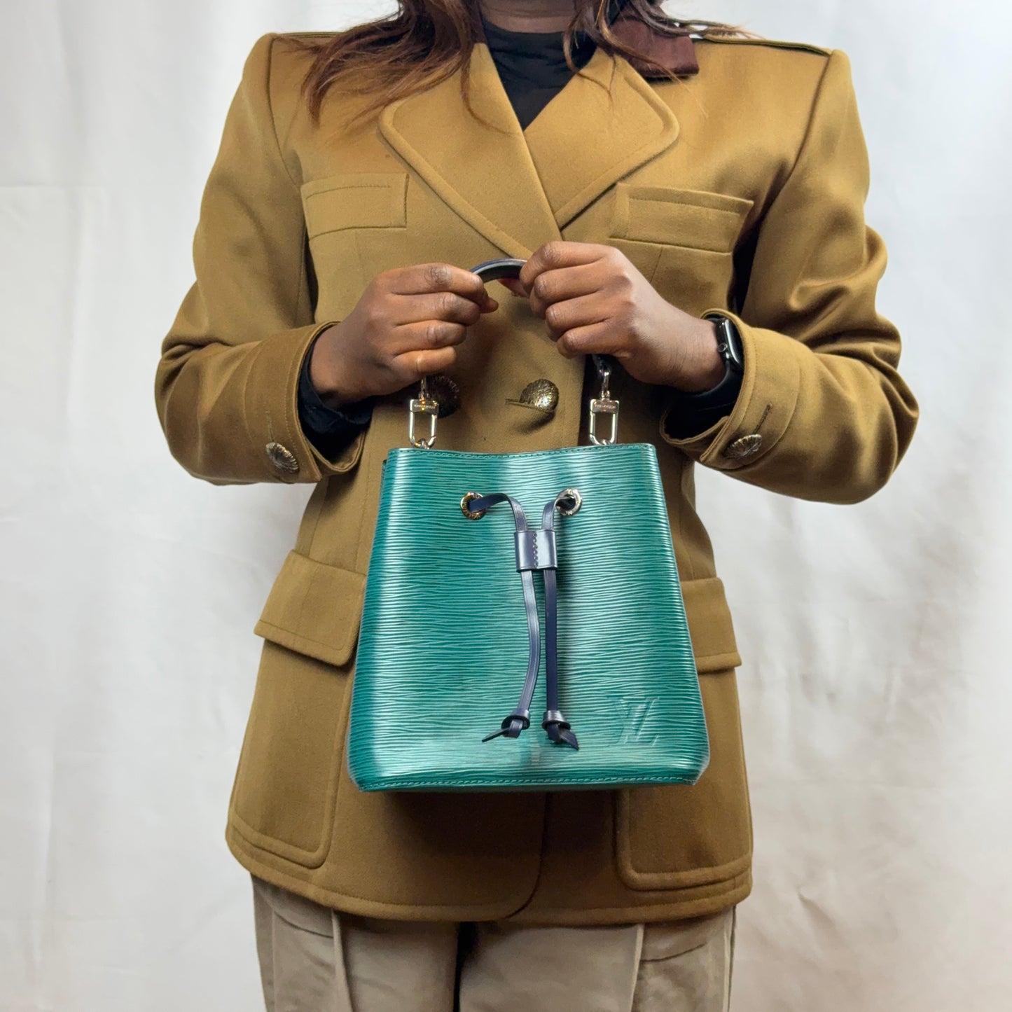 Louis Vuitton - green and blue NéoNoé BB Epi Leather Bucket Bag