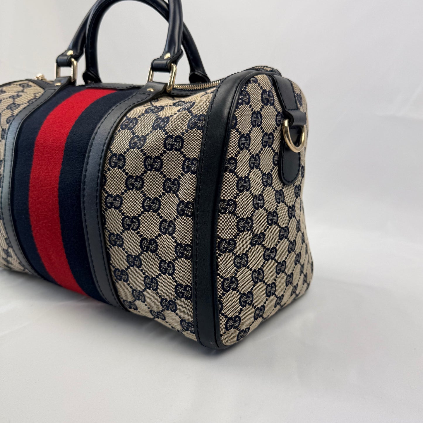 Gucci - Medium GG Canvas Web Joy Boston Bag